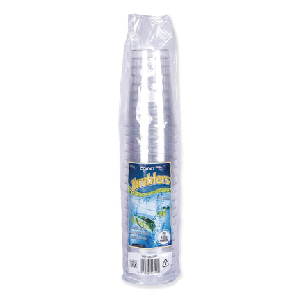 Comet Plastic Tumblers, Tall, 12 oz, Clear, 500/Carton