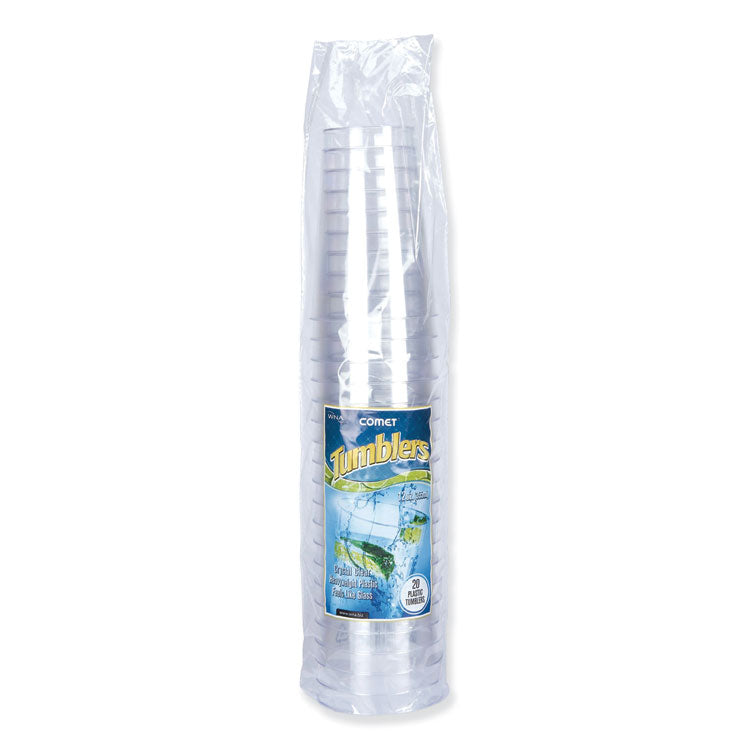 Comet Plastic Tumblers, Tall, 12 oz, Clear, 500/Carton