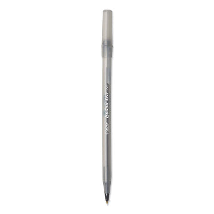 Round Stic Xtra Life Ballpoint Pen Xtra Value Pack, Stick, Medium 1 mm, Black Ink, Translucent Frost Barrel, 240/Carton