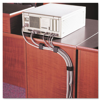 Self-Adhesive Wire Clips, Black, 6/pack