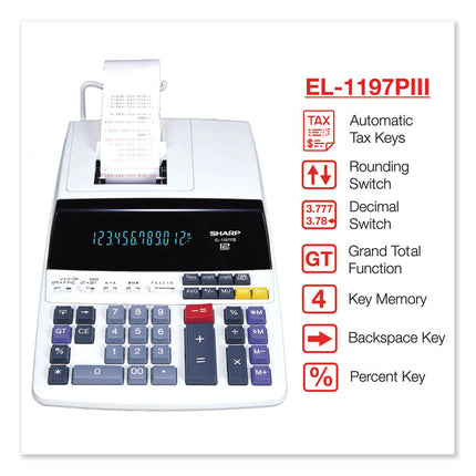 El1197piii Two-Color Printing Desktop Calculator, Black/red Print, 4.5 Lines/sec