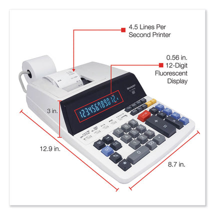 El1197piii Two-Color Printing Desktop Calculator, Black/red Print, 4.5 Lines/sec