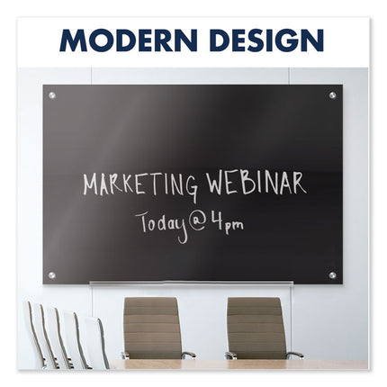 Infinity Magnetic Glass Marker Board, 96" x 48", Black Surface