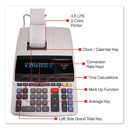 El2630piii Two-Color Printing Calculator, Black/red Print, 4.8 Lines/sec