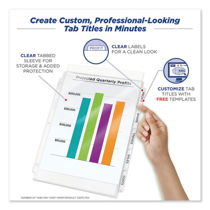 Print And Apply Index Maker Clear Label Sheet Protector Dividers With White Tabs, 8-Tab, 11 X 8.5, Clear, 1 Set