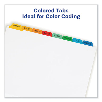 Print and Apply Index Maker Clear Label Dividers, 8-Tab, Color Tabs, 11 x 8.5, White, Traditional Color Tabs, 1 Set