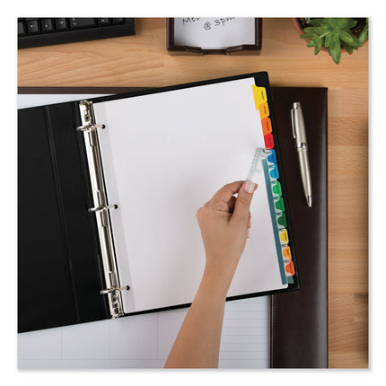 Print and Apply Index Maker Clear Label Dividers, 12-Tab, Color Tabs, 11 x 8.5, White, 5 Sets