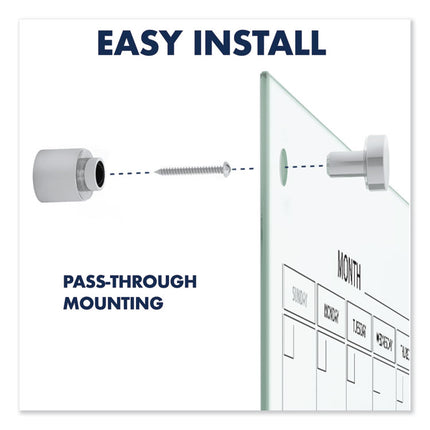 Infinity Magnetic Glass Calendar Board, Monthly Planning/Scheduling, 36" x 24", White Surface