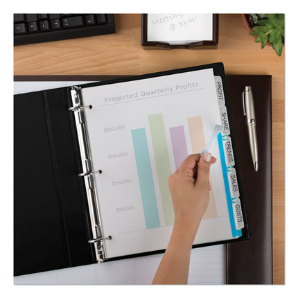 Print and Apply Index Maker Clear Label Plastic Dividers w/Printable Label Strip, 5-Tab, 11 x 8.5, Frosted Clear Tabs, 5 Sets