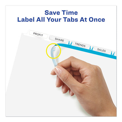 Print and Apply Index Maker Clear Label Unpunched Dividers, 5-Tab, 11 x 8.5, White, 25 Sets