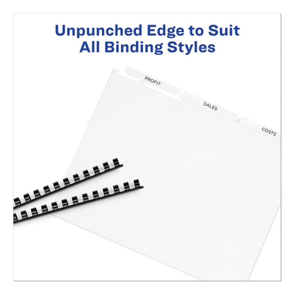 Print and Apply Index Maker Clear Label Unpunched Dividers, 3-Tab, 11 x 8.5, White, 25 Sets