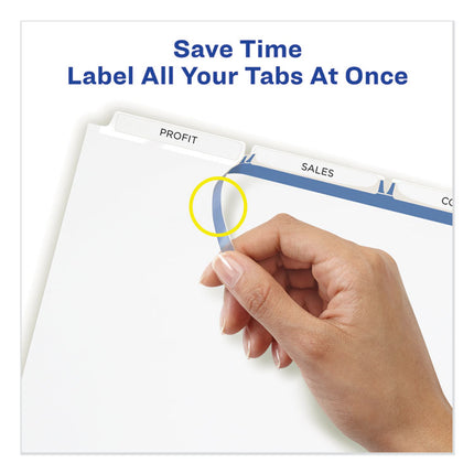 Print and Apply Index Maker Clear Label Dividers, 3-Tab, White Tabs, 11 x 8.5, White, 25 Sets