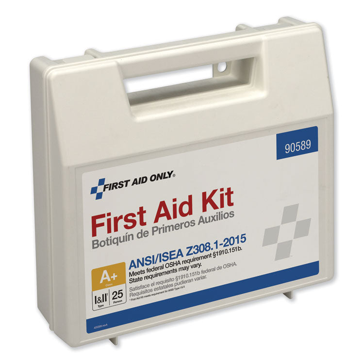 Type I and II First Aid Kit for 25 People, 141 Pieces, Plastic Case