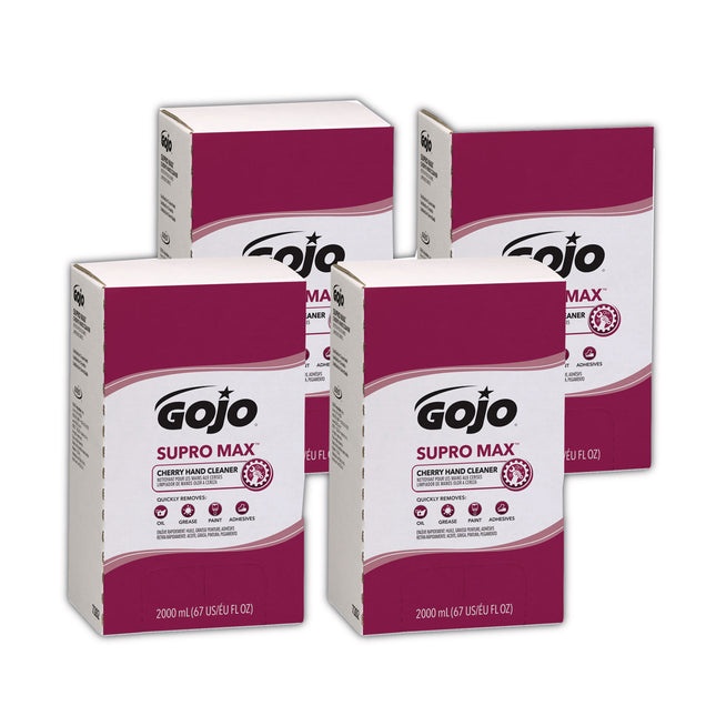 SUPRO MAX Heavy Duty Hand Cleaner, Refill for GOJO PRO TDX 2000 Dispenser, Cherry Fragrance, 2,000 mL, 4/Carton