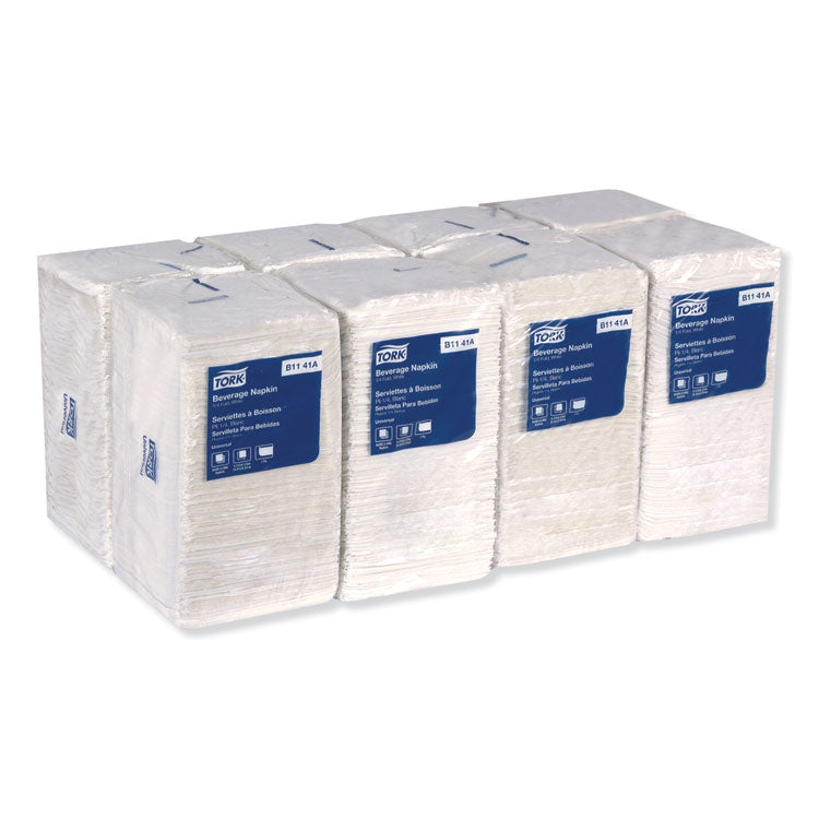 Universal Beverage Napkin, 1-Ply,9.13 X 9.13, 1/4 Fold, Poly-Pack, White, 4000/carton