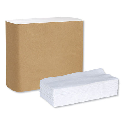 Universal Dinner Napkins, 1-Ply, 15" X 17", 1/8 Fold, White, 3000/carton