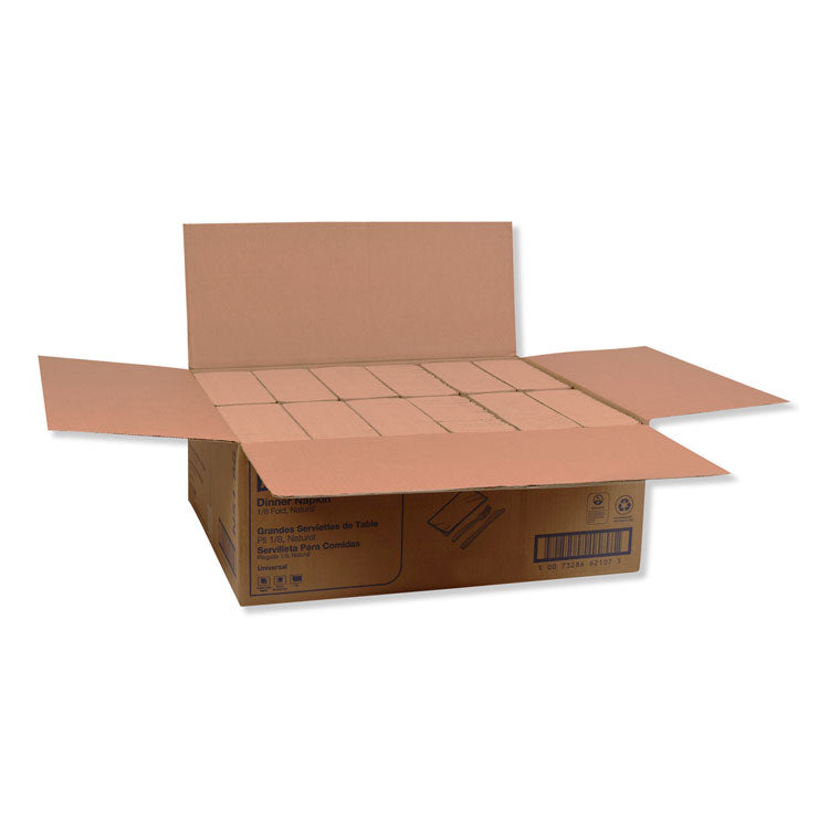 Universal One-Ply Dinner Napkins, 1-Ply, 15" X 17", Natural, 250/pack, 12pk/ct