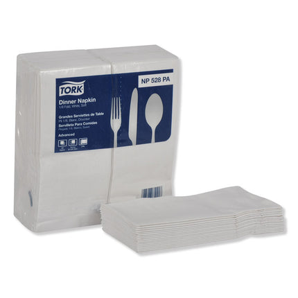 Advanced Dinner Napkins, 2-Ply, 15" X 17", 1/8 Fold, White, 100/pk, 28 Pk/ct