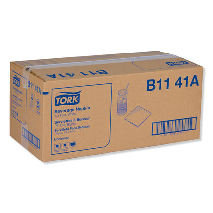 Universal Beverage Napkin, 1-Ply,9.13 X 9.13, 1/4 Fold, Poly-Pack, White, 4000/carton