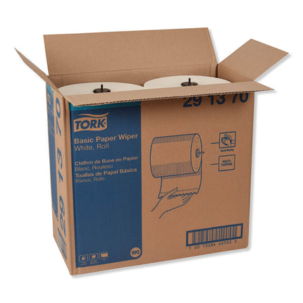 Basic Paper Wiper Roll Towel, 1-Ply, 7.68" x 1,150 ft, White, 4 Rolls/Carton