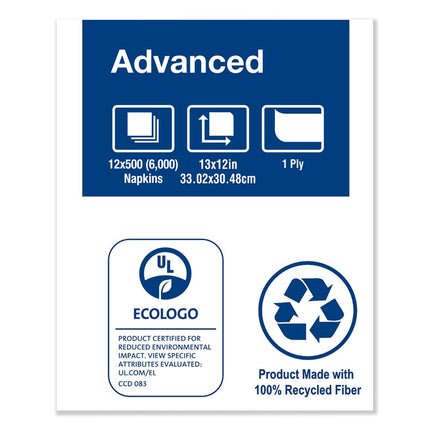 Advanced Soft Minifold Dispenser Napkins, 1-Ply,13" X 12", White, 6000/ct