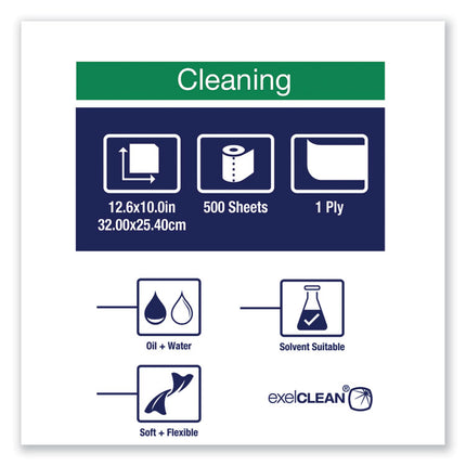 Industrial Cleaning Cloths, 1-Ply, 12.6 X 10, Gray, 500 Wipes/roll