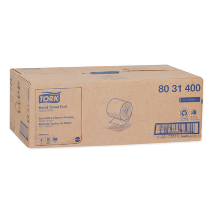 Universal Hand Towel Roll, Notched, 1-Ply, 8" x 800 ft, Natural White, 6 Rolls/Carton
