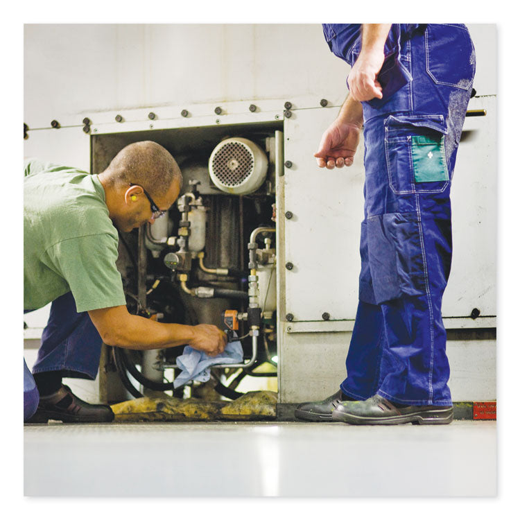 Industrial Paper Wiper, 4-Ply, 12.8 x 16.5, Unscented, Blue, 180/Carton