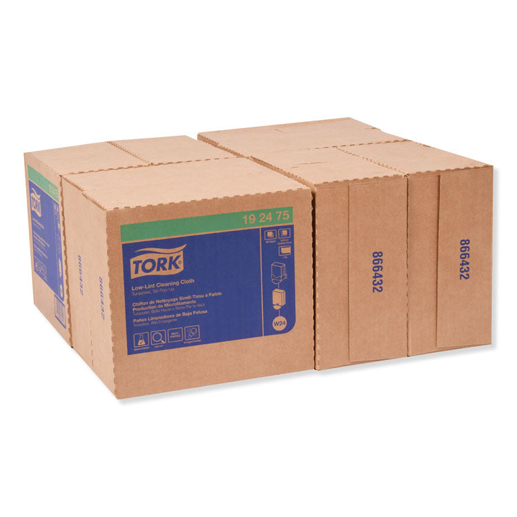 Low-Lint Cleaning Cloth, 1-Ply, 9 x 16.5, Unscented, Turquoise, 100/Box, 8 Boxes/Carton