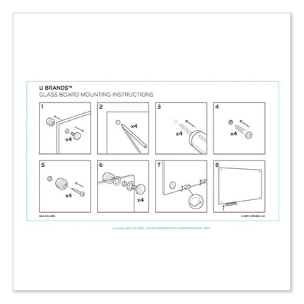 Magnetic Glass Dry Erase Board Value Pack, 36" x 36" (Actual Size: 35" x 35"), Frosted White Surface