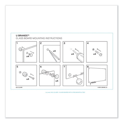 Magnetic Glass Dry Erase Board Value Pack, 48" x 36" (Actual Size: 47" x 35"), Frosted White Surface