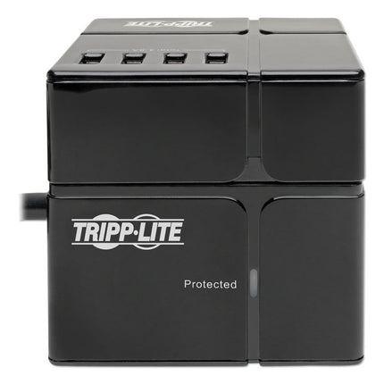 Power Cube Surge Protector, 3 AC Outlets/6 USB-A Ports, 6 ft Cord, 540 J, Black