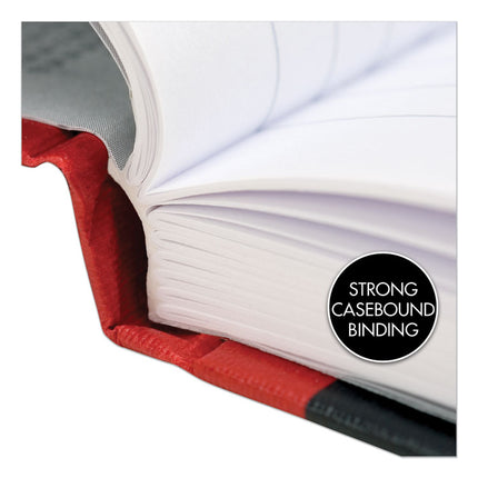 Hardcover Casebound Notebooks, SCRIBZEE Compatible, 1-Subject, Wide/Legal Rule, Black/Red Cover, (96) 11.75 x 8.25 Sheets