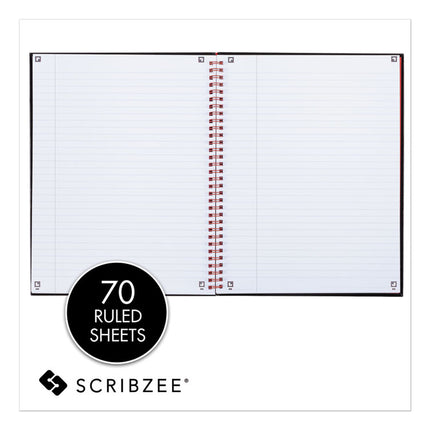 Hardcover Twinwire Notebooks, SCRIBZEE Compatible, 1-Subject, Wide/Legal Rule, Black/Red Cover, (70) 8.25 x 5.88 Sheets