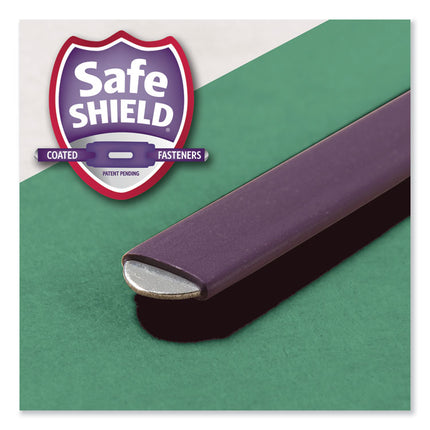 Four-Section Pressboard Top Tab Classification Folders, Four SafeSHIELD Fasteners, 1 Divider, Letter Size, Green, 10/Box