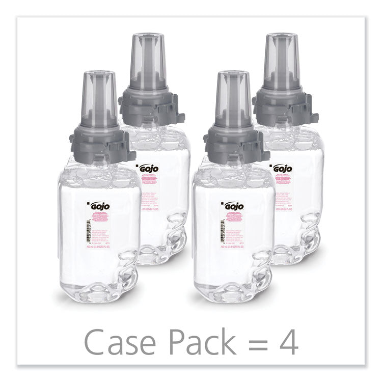Clear and Mild Foam Handwash Refill, For ADX-7 Dispenser, Fragrance-Free, 700 mL, 4/Carton