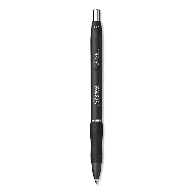 S-Gel High-Performance Gel Pen, Retractable, Medium 0.7 Mm, Black Ink, Black Barrel, Dozen