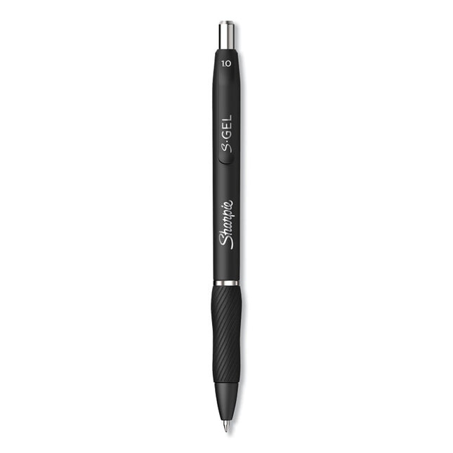 S-GEL HIGH-PERFORMANCE GEL PEN, RETRACTABLE, BOLD 1 MM, BLACK INK, BLACK BARREL, 4/PACK