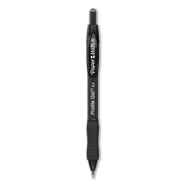 Profile Gel Pen, Retractable, Fine 0.5 Mm, Black Ink, Translucent Black Barrel, 36/pack