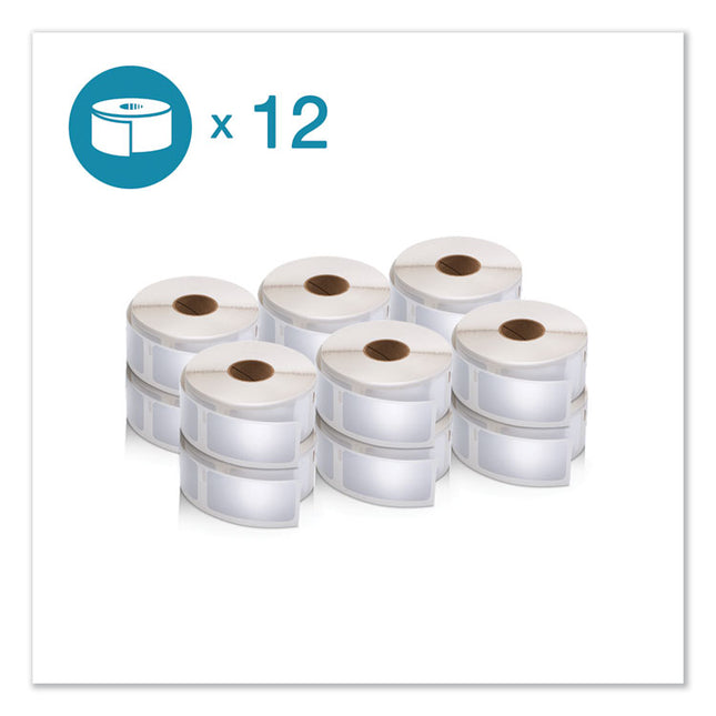LW Multipurpose Labels, 1" x 2.13", White, 500 Labels/Roll, 12 Rolls/Pack