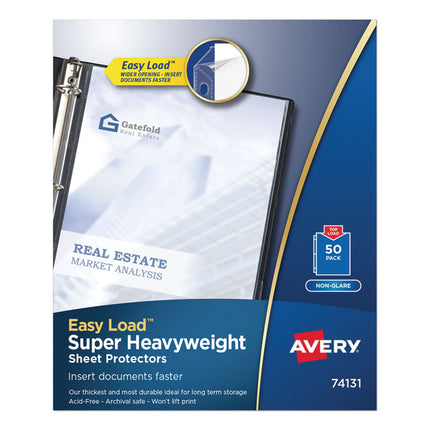 Top-Load Poly Sheet Protectors, Super Heavy Gauge, Letter, Nonglare, 50/box