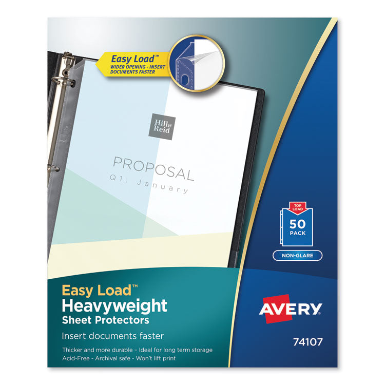 Top-Load Poly Sheet Protectors, Heavy Gauge, Letter, Nonglare, 50/box