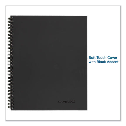 Wirebound Guided Business Notebook, Meeting Note Format, Dark Gray Linen Cover, (80) 11 x 8.25 Sheets