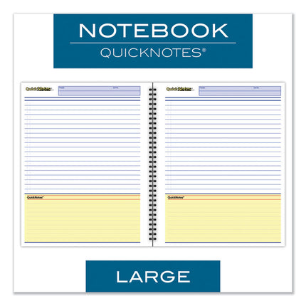 Wirebound Guided Business Notebook, QuickNotes List-Management Format, Dark Gray Linen Cover, (80) 11 x 8.5 Sheets