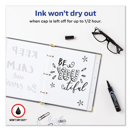 Marks A Lot Regular Desk-Style Permanent Marker, Broad Chisel Tip, Black, Dozen (7888)