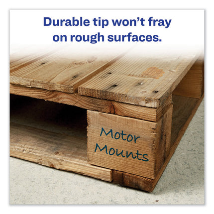 Marks A Lot Large Desk-Style Permanent Marker, Broad Chisel Tip, Blue, Dozen (8886)