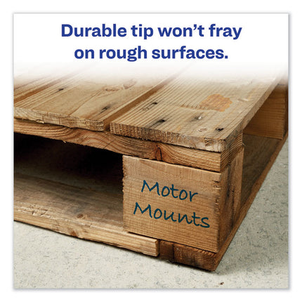 Marks A Lot Regular Desk-Style Permanent Marker, Broad Chisel Tip, Blue, Dozen (7886)