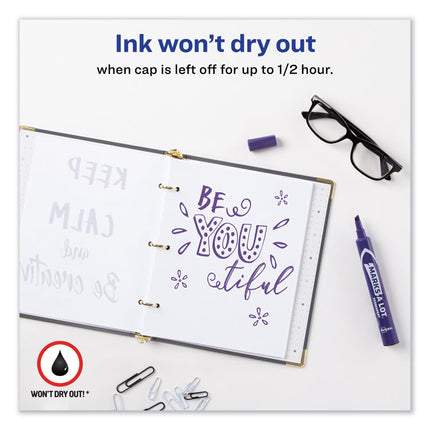 Marks A Lot Large Desk-Style Permanent Marker, Broad Chisel Tip, Purple, Dozen (8884)