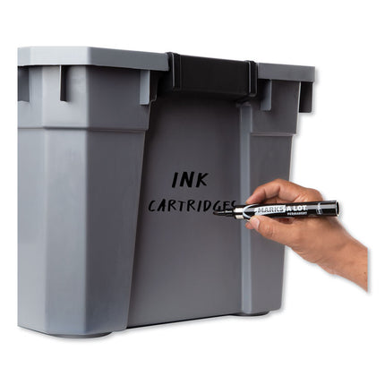 Marks A Lot Large Desk-Style Permanent Marker With Metal Pocket Clip, Broad Bullet Tip, Black, Dozen (24878)