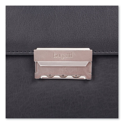 Milestone Briefcase, Fits Devices Up to 15.6", Leather, 5 x 5 x 12, Black